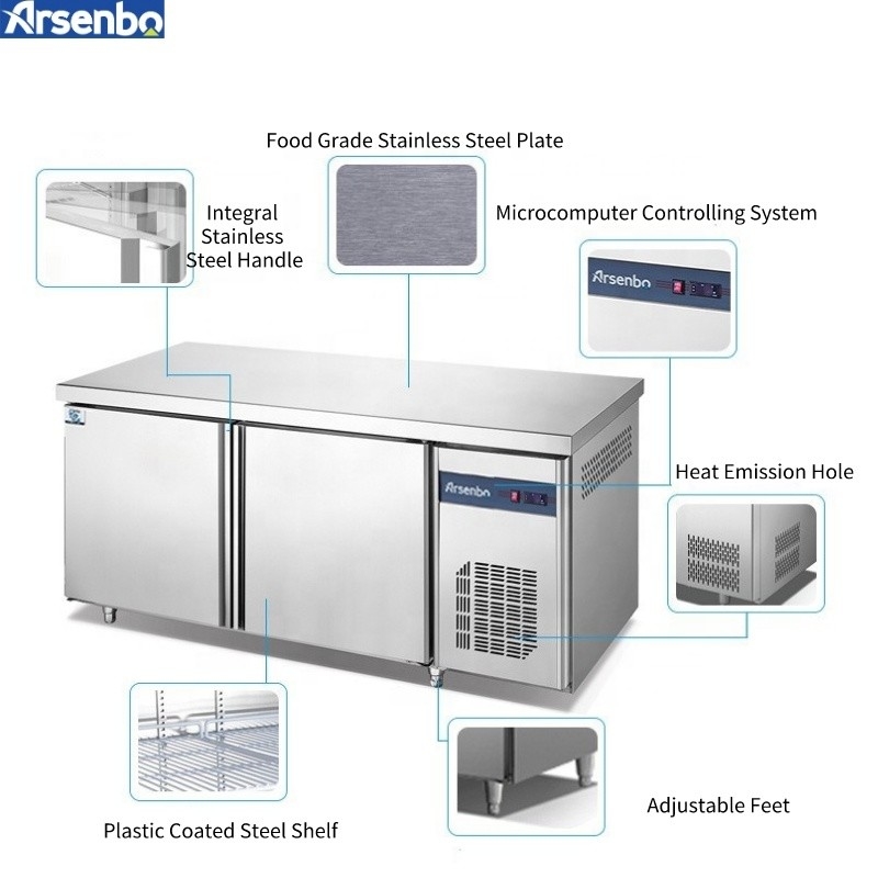 SS201/304 Under Counter Refrigerators Freezer 220V For Kitchen
