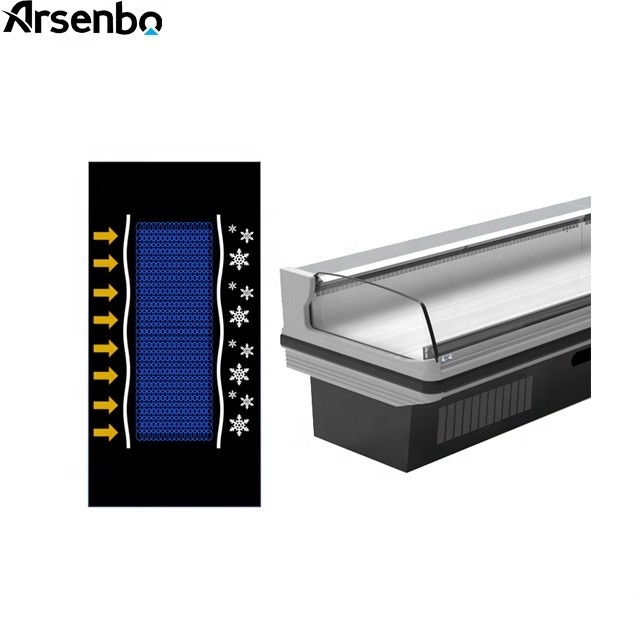 220V 50HZ Food Commercial Supermarket Refrigerator Stainless Steel Material