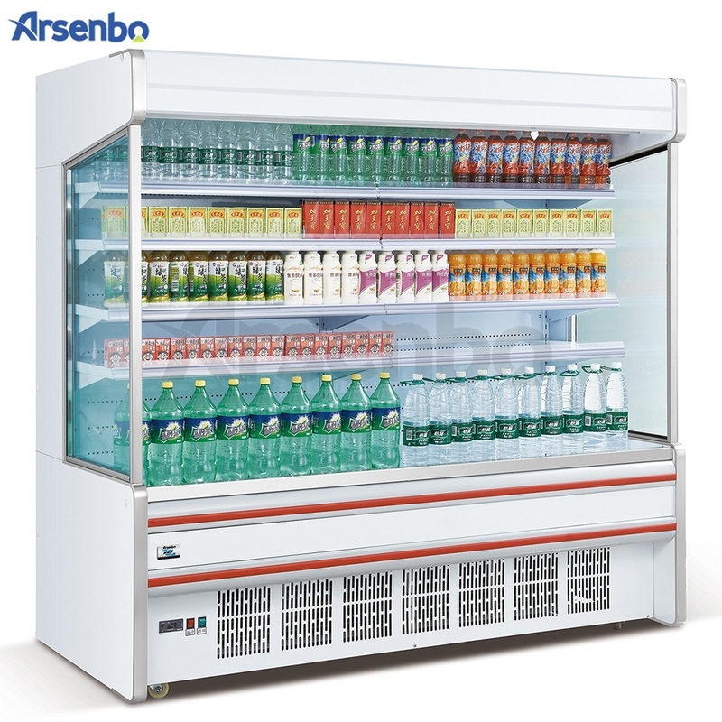 Commercial White Multideck Open Chiller Freezer For Supermarket Antiwear