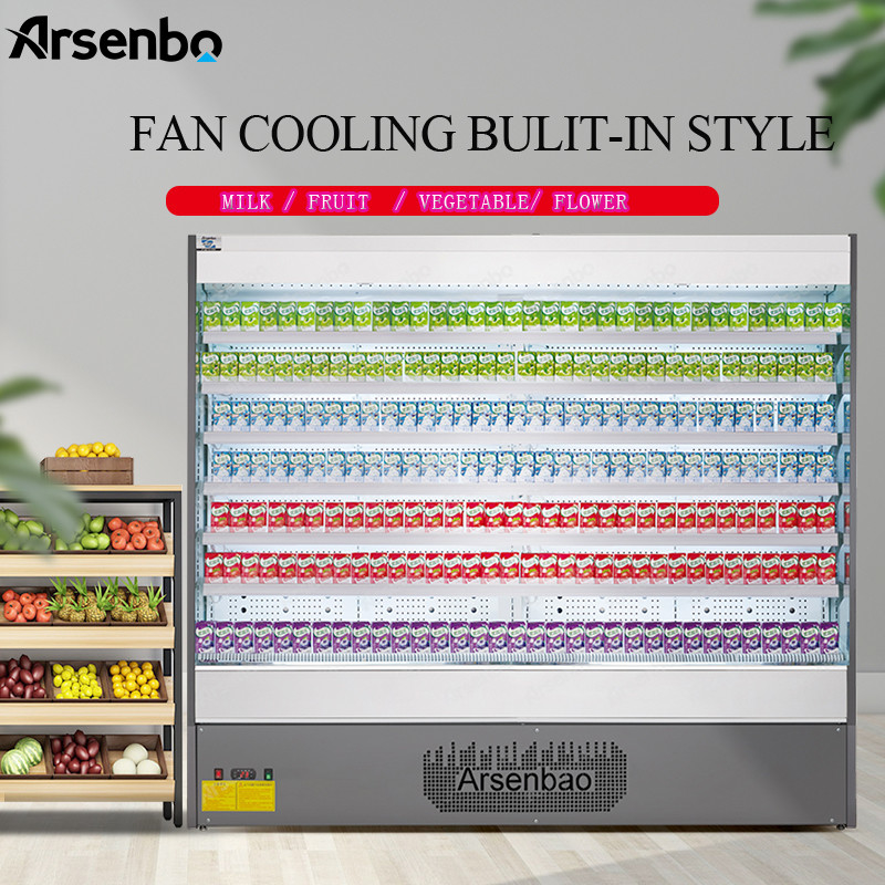 Built In Gray Multideck Open Chiller Durable Corrosion Resistant