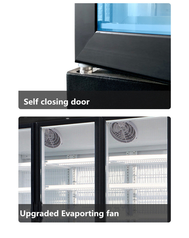 Double Door Commercial Restaurant Refrigerator 1350W Anti Collision