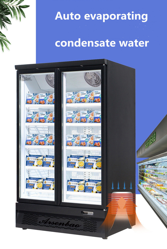 Double Door Commercial Restaurant Refrigerator 1350W Anti Collision
